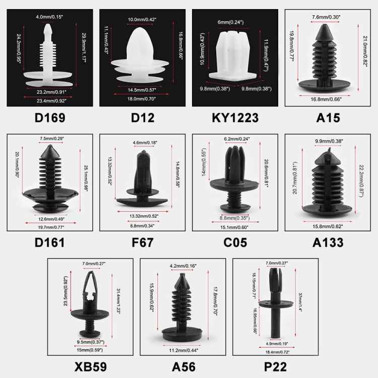 415 PCS Car Retainer Clips Assortment Car Panel Trim Plastic Fasteners Rivet Clips Set