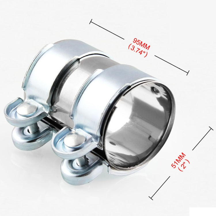 2.0 inch Car Turbo Exhaust Downpipe Low carbon Stainless Steel Lap Joint Band Clamp, 2.0 inch (Low carbon)