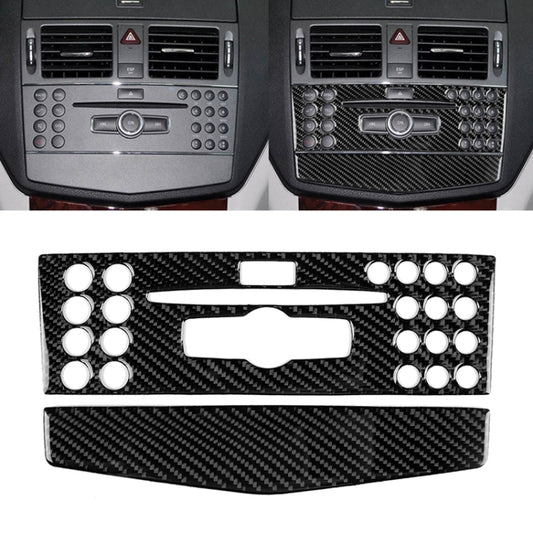 Car Carbon Fiber Center Console Panel Decorative Sticker for Mercedes-Benz W204 C Class 2007-2010, Center Console (A)