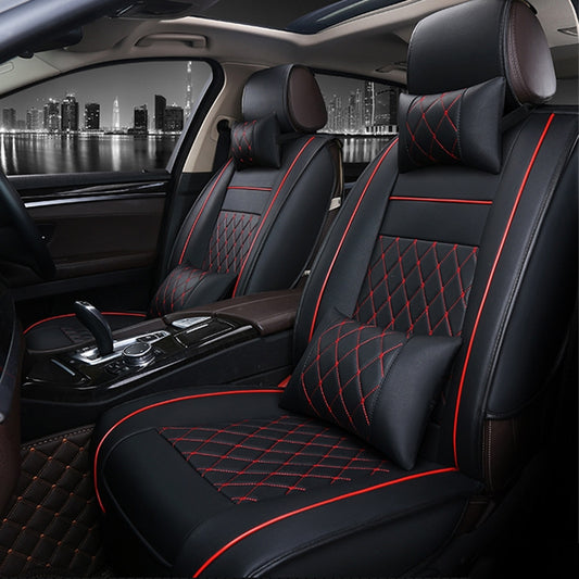 Car Leather Full Coverage Seat Cushion Cover, Luxury Version,Only One Front Seat, Luxury Version