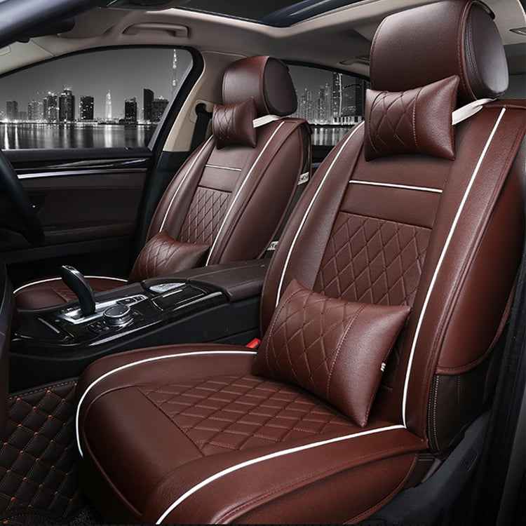 Car Leather Full Coverage Seat Cushion Cover, Luxury Version,Only One Front Seat