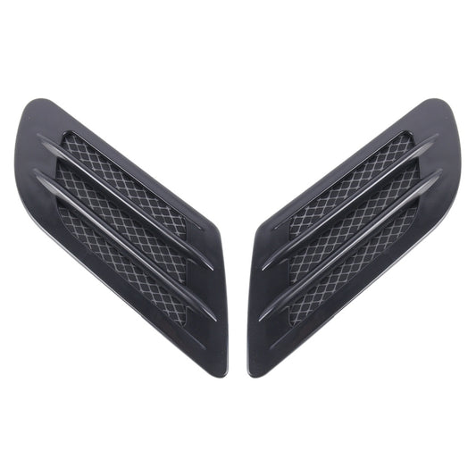 2 PCS Euro Style Plastic Decorative Air Flow Intake Turbo Bonnet Hood Side Vent Grille Cover With Self-adhesive Sticker