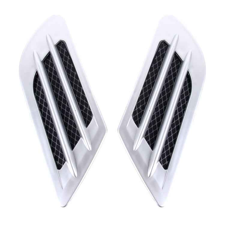 2 PCS Euro Style Plastic Decorative Air Flow Intake Turbo Bonnet Hood Side Vent Grille Cover With Self-adhesive Sticker