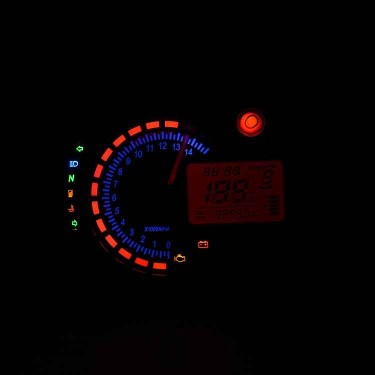 Motorcycle Modified Instrument Panel 12V LCD Display Adjustable Mile Oil Meter Water Temperature Meter Mileage 2-4 Cylinder