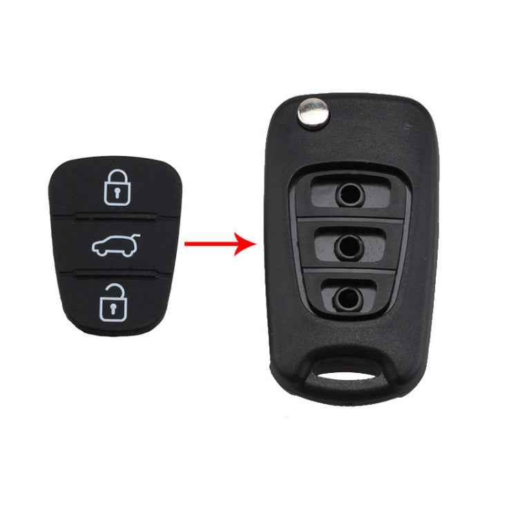 Replacement 3 Buttons Silicone Pad for Hyundai / Kia Car Key Shell, without Battery, For Hyundai / Kia 3 Buttons