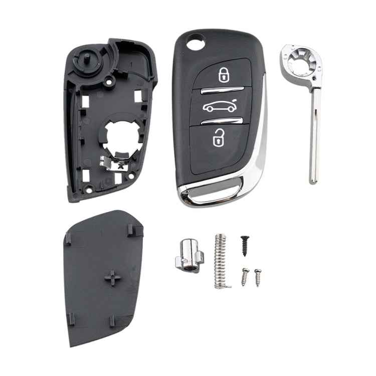 For PEUGEOT Car Keys Replacement 3 Buttons Car Key Case with Grooved and Holder