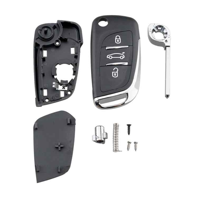 For PEUGEOT Car Keys Replacement 3 Buttons Car Key Case with Holder, without Grooved