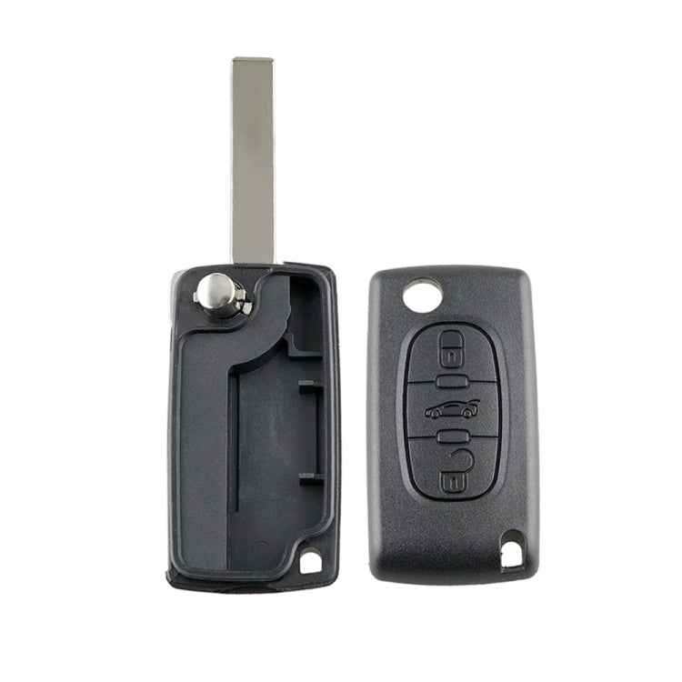 For PEUGEOT Car Keys Replacement 3 Buttons Car Key Case with Grooved, without Holder