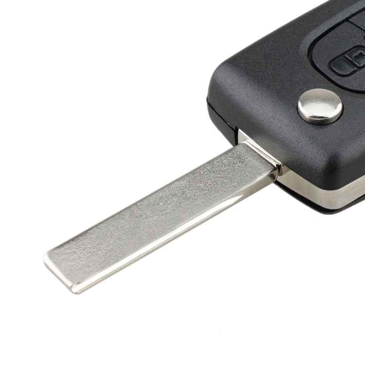 For PEUGEOT Car Keys Replacement 2 Buttons Square Car Key Case with Grooved and Holder