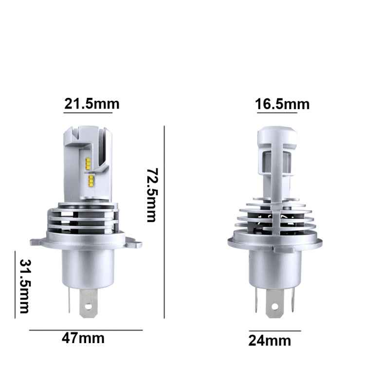 2 PCS M3 H4 DC9-32V / 17W / 6500K / 2000LM IP68 Car LED Headlight Lamps