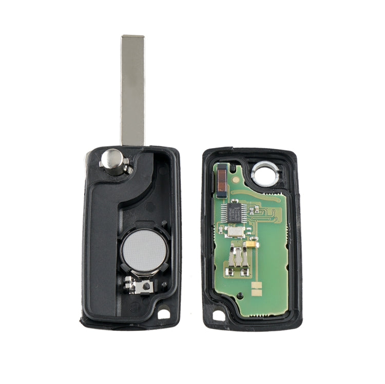 For PEUGEOT 2 Buttons Intelligent Remote Control Car Key with PCF7961 Integrated Chip & Battery & Holder & Slotted Key Blade & ASK Signal, Frequency: 433MHz