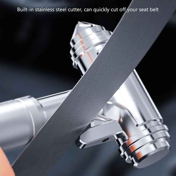 Car Safety Hammer Emergency Escape Seat Belt Cutter Window Breaker Rescue Tool(Black Gold)