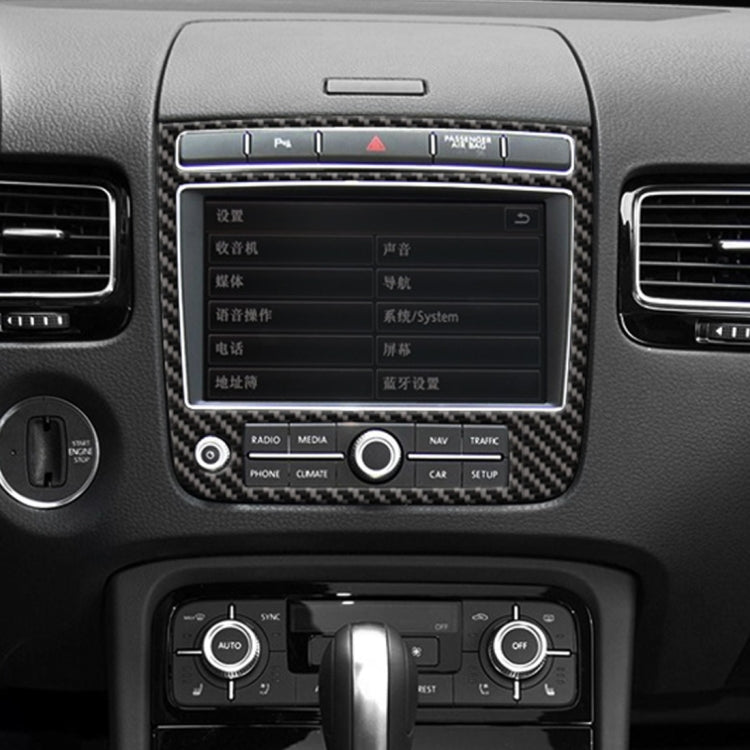 Car Carbon Fiber Navigation Panel Decorative Sticker for Volkswagen Touareg