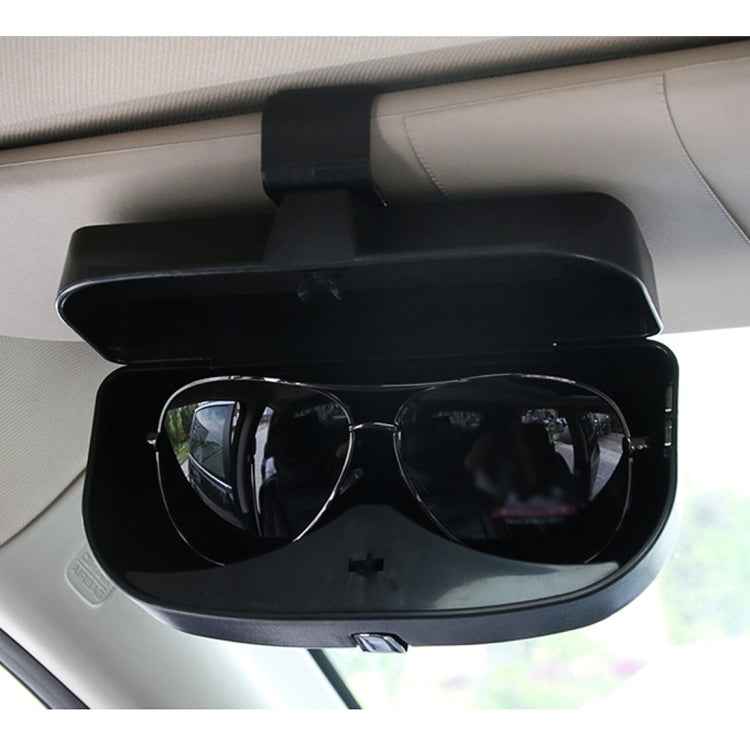 Car Multi-functional Glasses Case Sunglasses Box with Card Slot, Flat Style