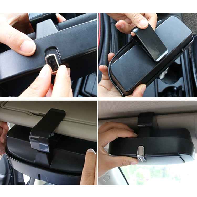 Car Multi-functional Glasses Case Sunglasses Box with Card Slot, Flat Style