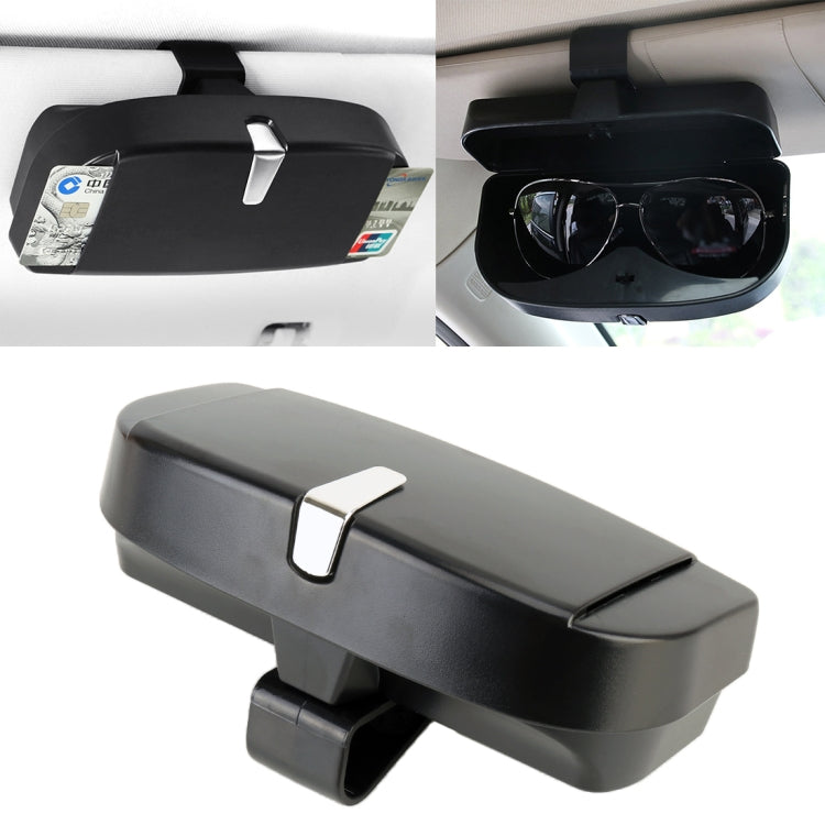 Car Multi-functional Glasses Case Sunglasses Box with Card Slot, Flat Style, Flat Style (Pink), Flat Style (Grey), Flat Style (Beige), Flat Style (Black)