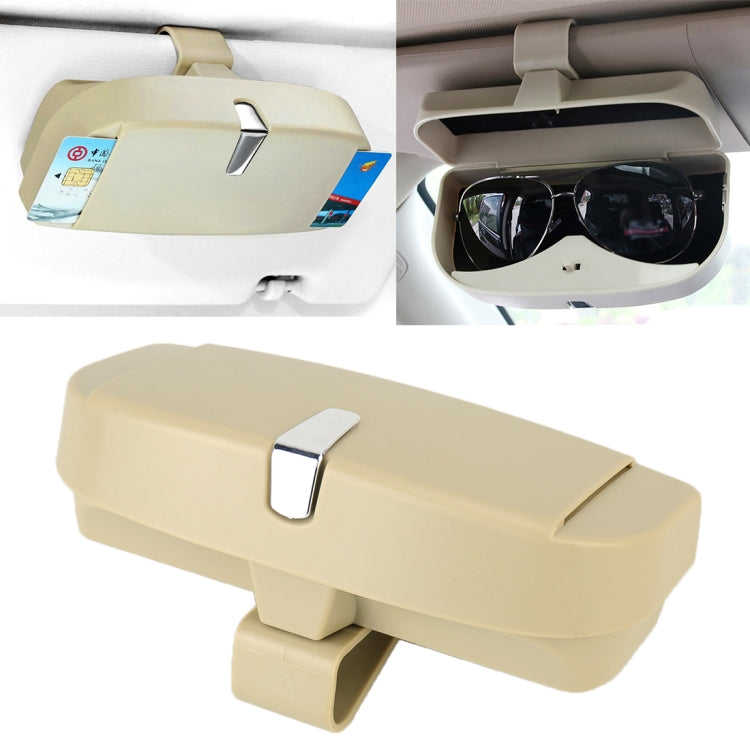 Car Multi-functional Glasses Case Sunglasses Box with Card Slot, Flat Style, Flat Style (Pink), Flat Style (Grey), Flat Style (Beige), Flat Style (Black)
