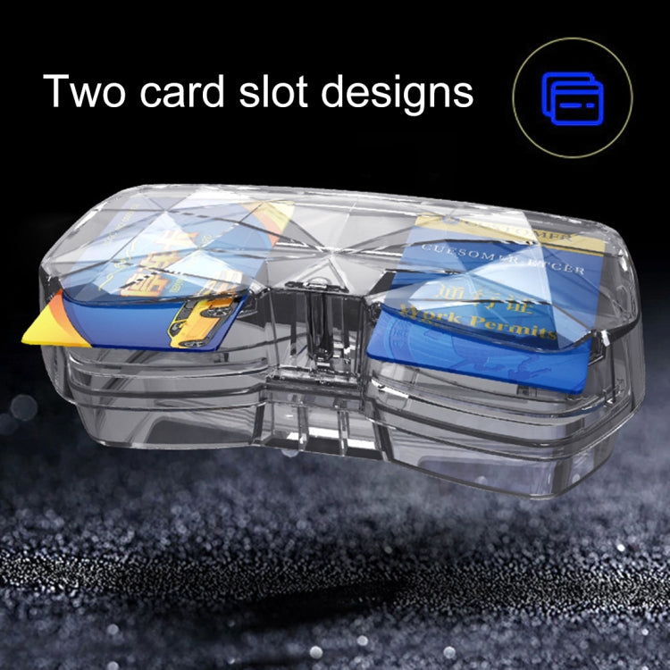 Car Multi-functional Glasses Case Sunglasses Storage Holder with Card Slot, Diamond Style