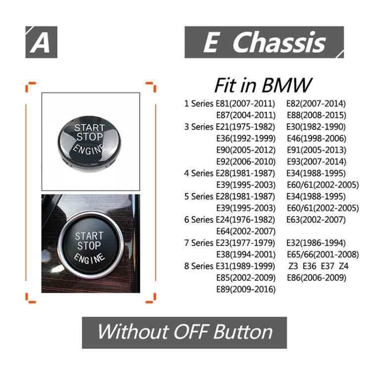 Car Engine Start Key Push Button Cover for BMW E90 Chassis