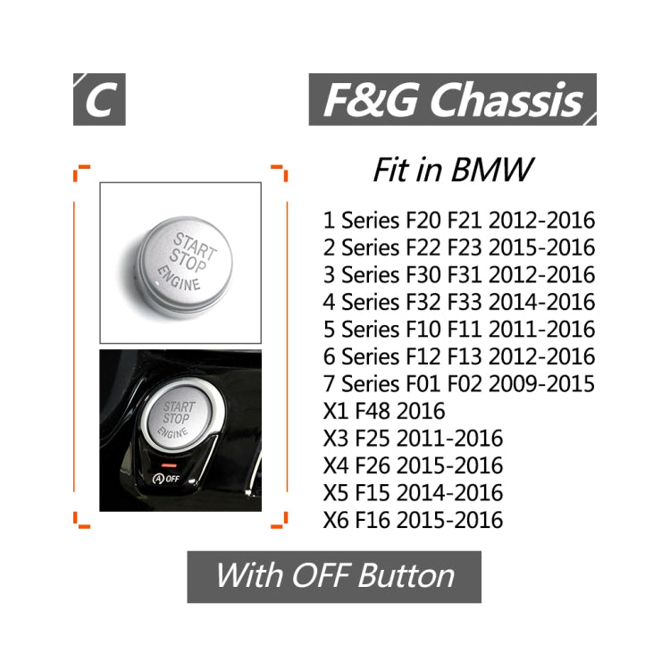 Car Engine Start Key Push Button Cover for BMW G / F Chassis,  with Start and Stop, For BMW G / F Chassis, with Start and Stop (Silver), For BMW G / F Chassis, with Start and Stop (Black), For BMW G / F Chassis, with Start and Stop (Blue)              ...