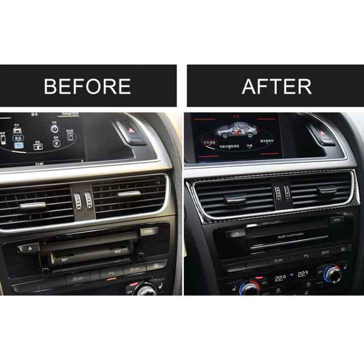 Car Carbon Fiber Air Conditioning Air Outlet Frame Decorative Sticker for Audi A4 B8 2009-2016 / A5 2008-2017 / Q5 2009-2017&#8203;, Left Drive