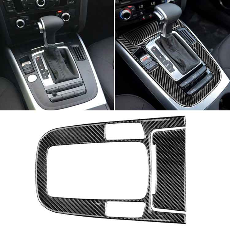 Car Carbon Fiber Gear Position Panel Decorative Sticker for Audi 2010-2018 Q5 / 2009-2016 A4L / 2009-2016 A5, Gear Position (A)