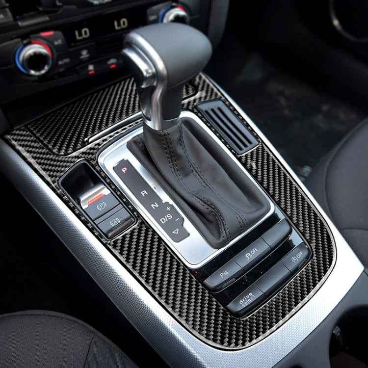 Car Carbon Fiber Gear Position Panel Decorative Sticker for Audi 2010-2018 Q5 / 2009-2016 A4L / 2009-2016 A5, Gear Position (A)