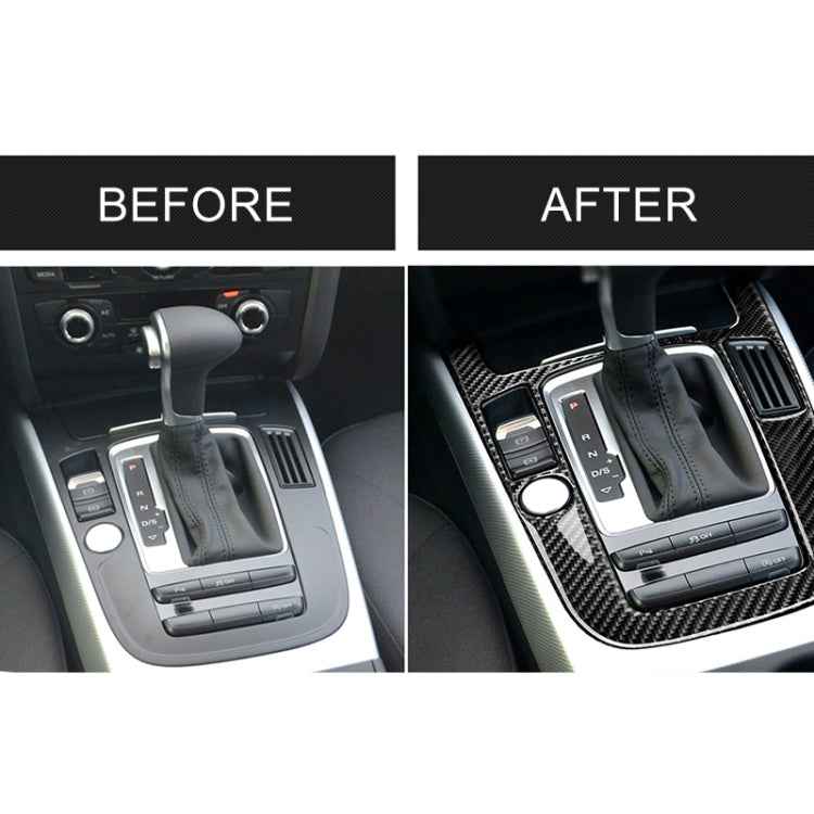 Car Carbon Fiber Gear Position Panel Decorative Sticker for Audi 2010-2018 Q5 / 2009-2016 A4L / 2009-2016 A5, Left Drive, Gear Position (B)