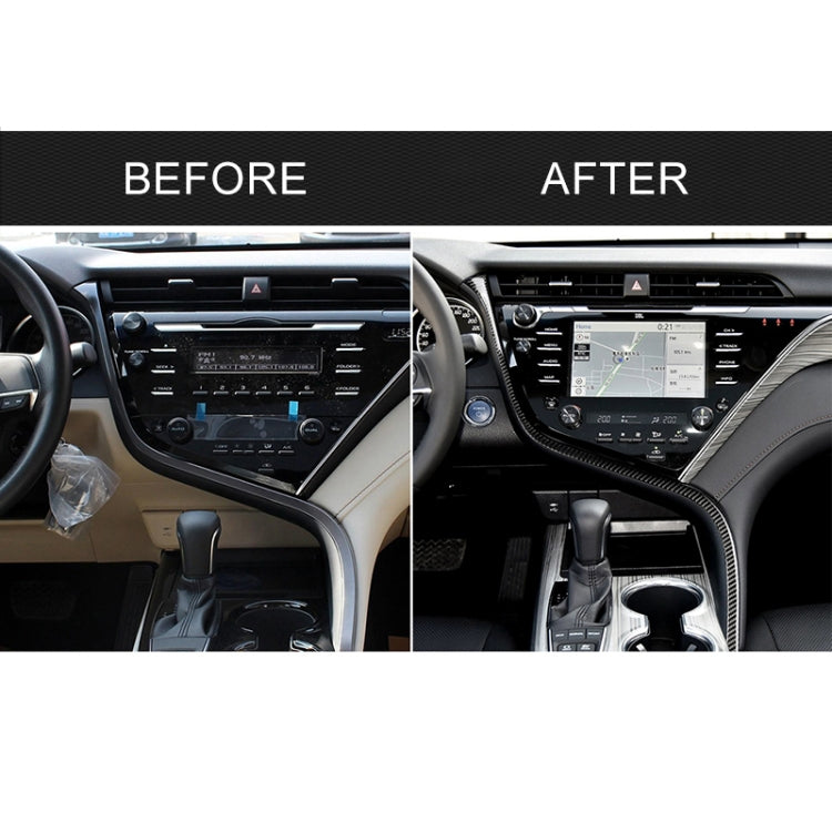 Car Carbon Fiber Central Control S Strip Decorative Sticker for Toyota Eighth Generation Camry 2018-2019, Left Drive