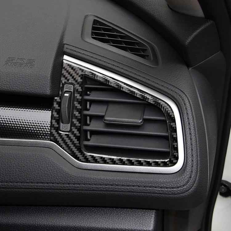 Car Carbon Fiber Right and Left Air Outlet Decorative Sticker for Honda Tenth Generation Civic 2016-2019, Left Drive