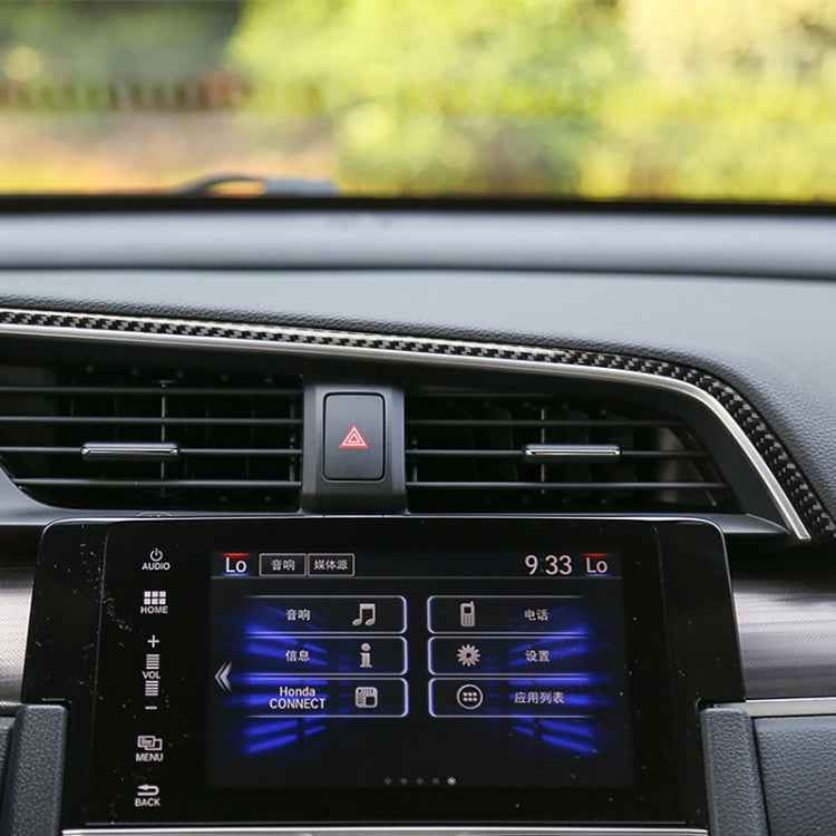 Car Carbon Fiber Central Control Air Outlet Upper Decorative Sticker for Honda Tenth Generation Civic 2016-2019, Left Drive