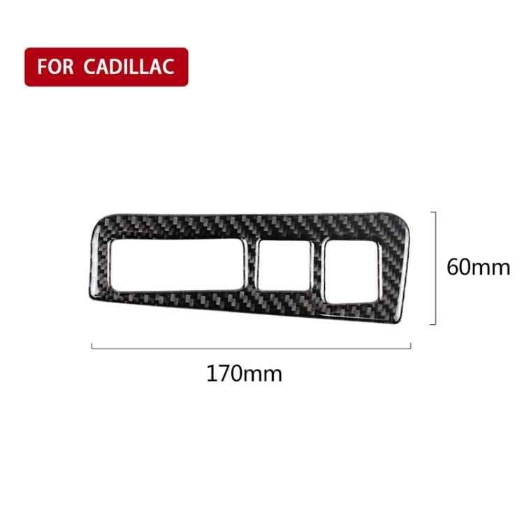 Car Carbon Fiber Headlight Switch Frame Decorative Sticker for Cadillac XT5 2016-2017, High Version, Left Drive