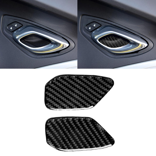 Car Carbon Fiber Door Inner Handle Wrist Panel Decorative Sticker for Chevrolet Camaro 2017-2019, Door Inner Handle Wrist Panel