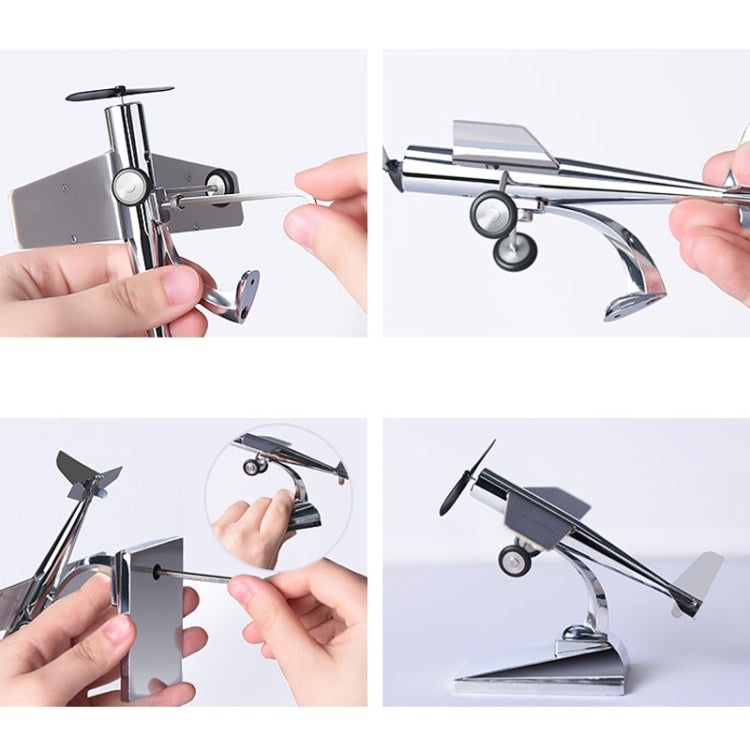 Car Interior Decoration Accessories Aircraft Model Ornaments Propeller Rotating Solar Energy Ornament