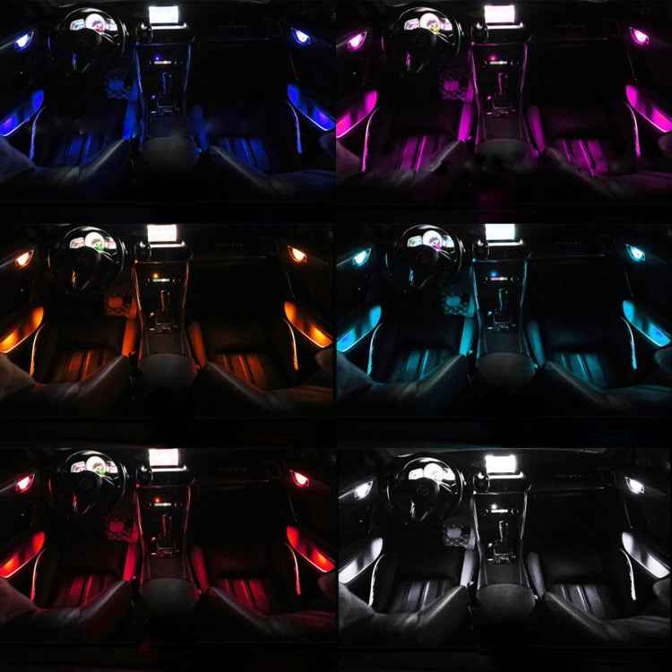 4 PCS Universal Car Colorful LED Inner Handle Light Atmosphere Lights Decorative Lamp DC12V / 0.5W Cable Length: 70cm