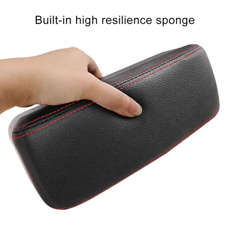 2 PCS Universal Car Wireless Qi Standard Charger PU Leather Wrapped Armrest Box Cushion Car Armrest Box Mat with Storage Box