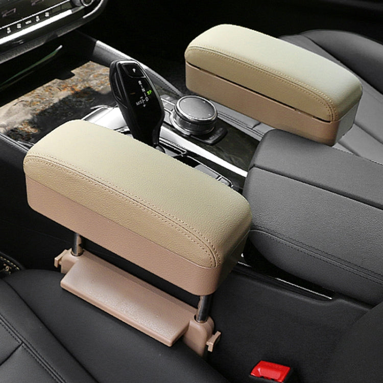 2 PCS Universal Car Wireless Qi Standard Charger PU Leather Wrapped Armrest Box Cushion Car Armrest Box Mat with Storage Box, 2pcs(Beige), 2pcs(Brown), 2pcs(Black Red), 2pcs(Black White), 2pcs(Grey)