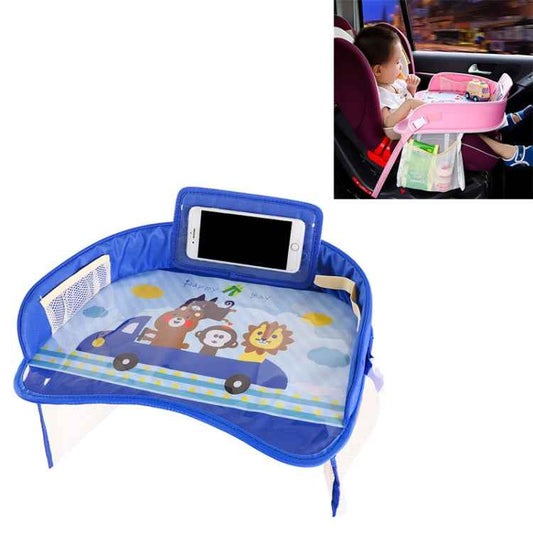 Children Waterproof Dining Table Toy Organizer Baby Safety Tray Tourist Painting Holder with Touch Screen Transparent Bag (Not Allowed to Peek)
