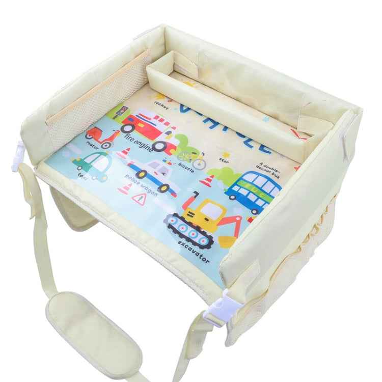 Children Waterproof Dining Table Toy Organizer Baby Safety Tray Tourist Painting Holder  (Pink Food)