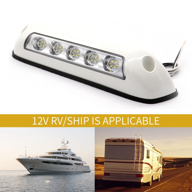 DC 12V 2.6W 6000K IP67 Marine RV Waterproof LED Stair Deck Dome Light Ceiling  Lamp, White Shell and Rubber Base