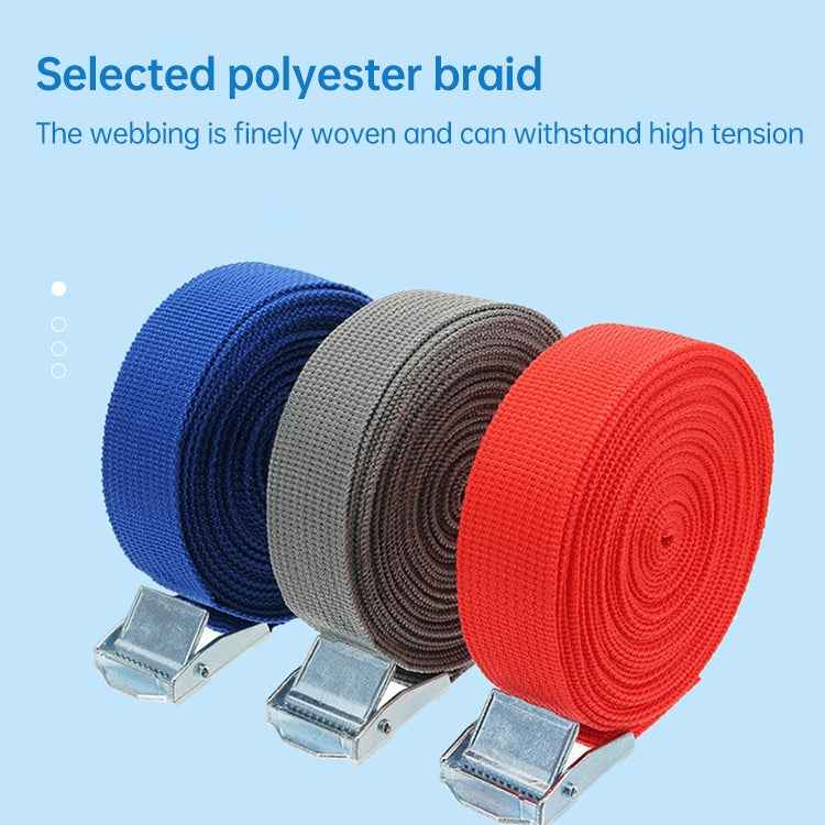 Car Tension Rope Luggage Strap Belt Auto Car Boat Fixed Strap with Alloy Buckle,Random Color Delivery, Size: 25mm x 2m
