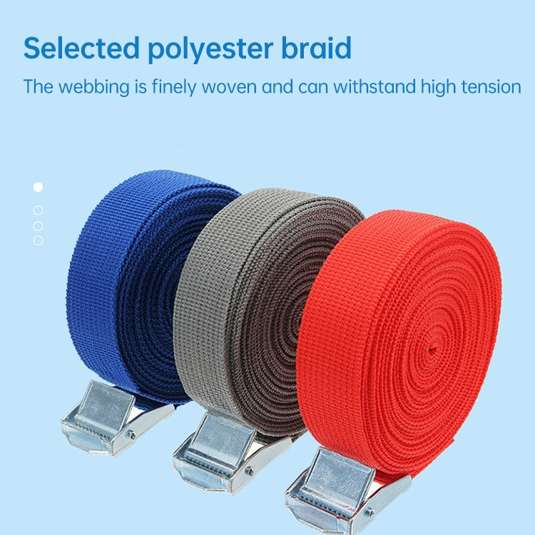 Car Tension Rope Luggage Strap Belt Auto Car Boat Fixed Strap with Alloy Buckle,Random Color Delivery, Size: 25mm x 6m