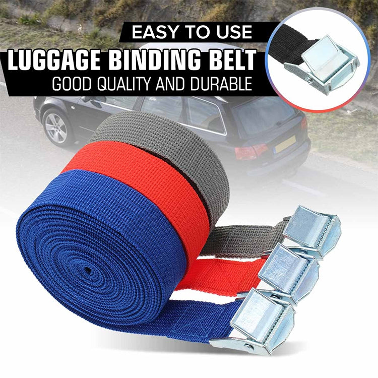 Car Tension Rope Luggage Strap Belt Auto Car Boat Fixed Strap with Alloy Buckle,Random Color Delivery, Size: 25mm x 6m