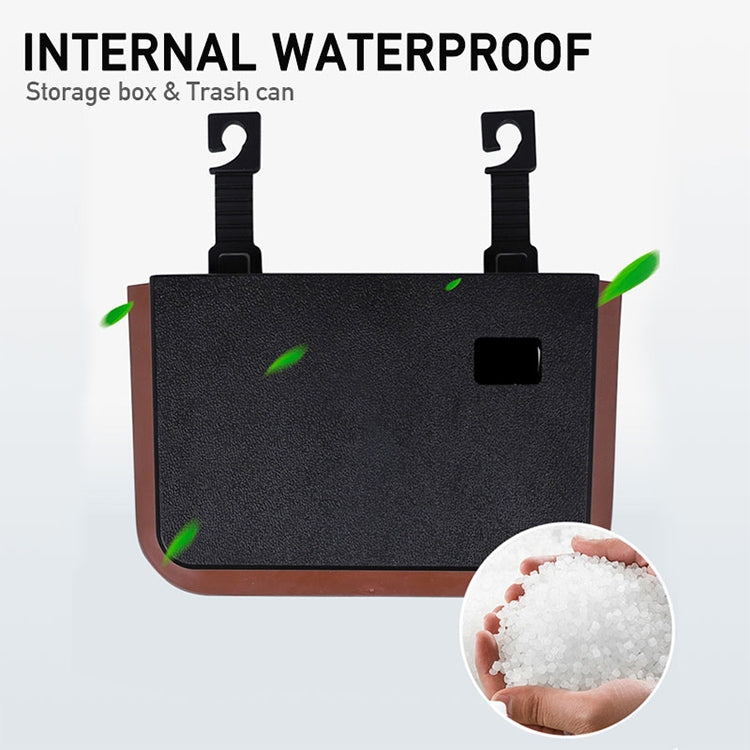 929 Car Foldable Hanging Trash Can Storage Bin with Small Table, with Small Table Black, with Small Table Beige