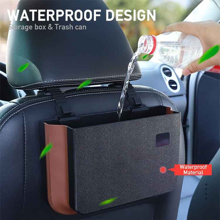 929 Car Foldable Hanging Trash Can Storage Bin with Small Table