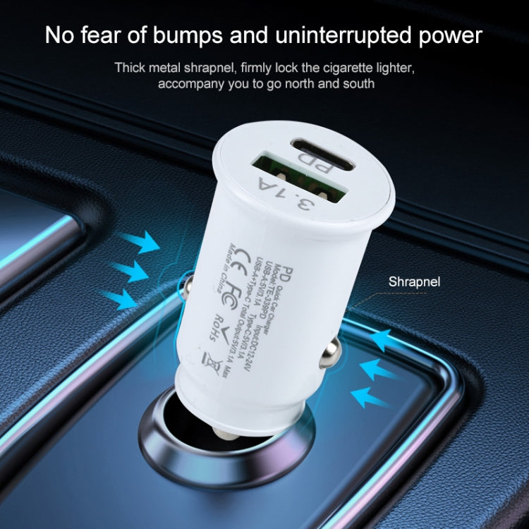TE-339PD 3.1A PD USB-C / Type-C + USB Interface Mini Fast Charging Car Charger