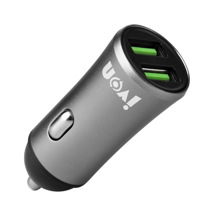 IVON CC26 5V 2.1A Dual USB Port Mini Car Charger, CC26 Black, CC26 Grey
