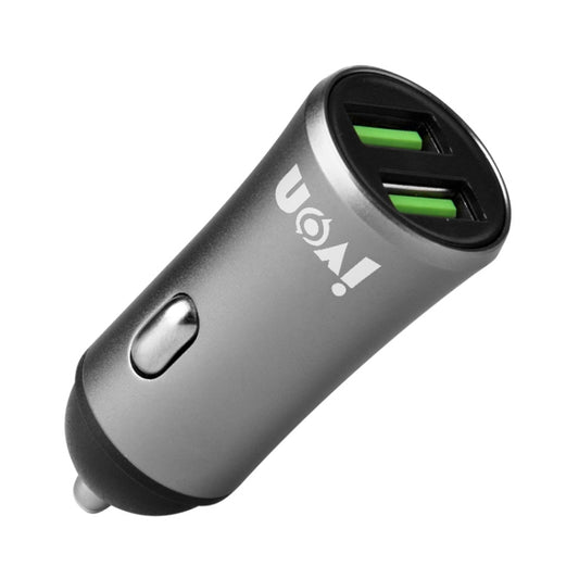 IVON CC26 5V 2.1A Dual USB Port Mini Car Charger, CC26 Black, CC26 Grey