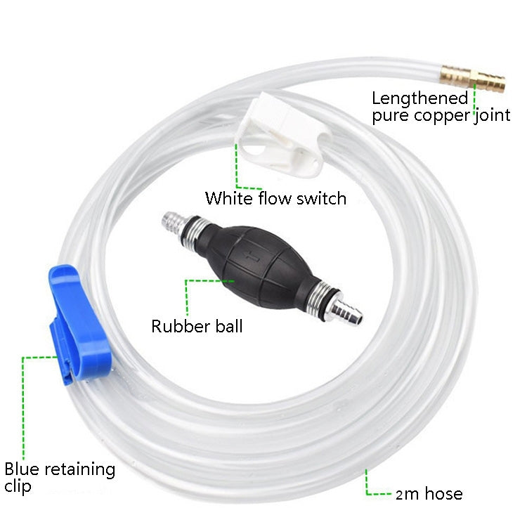 2m Manual One-Way Valve Oil Pump Fuel Hand Oil Pump Car Fuel Pipe Oil Pump, 2m