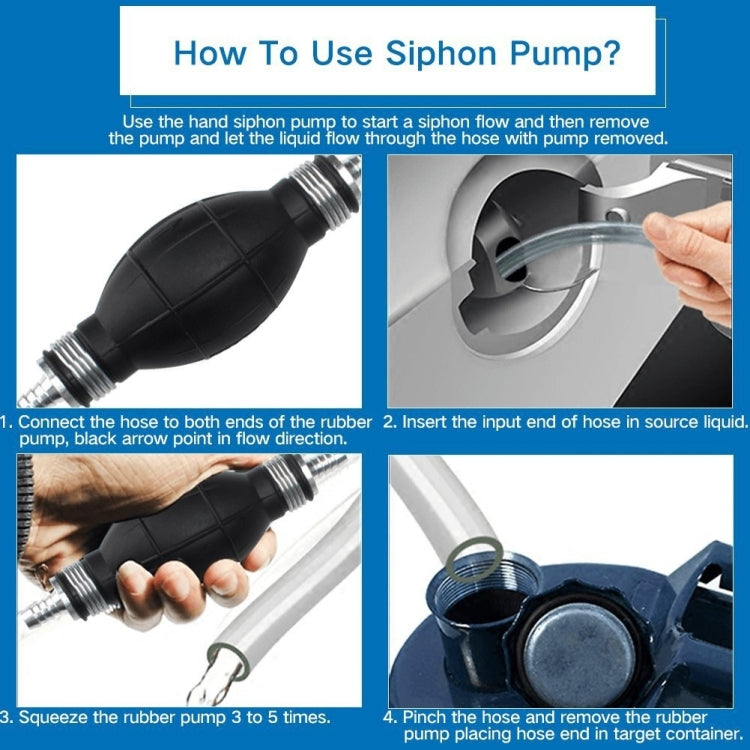 2m Manual One-Way Valve Oil Pump Fuel Hand Oil Pump Car Fuel Pipe Oil Pump, 2m